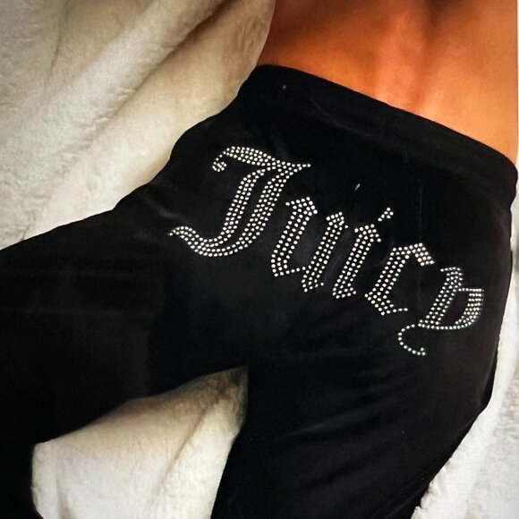 Juicy Couture Track Pant Bottoms X-Large Sweatpants Sleep Velour Gems Stud Bling - Picture 1 of 4